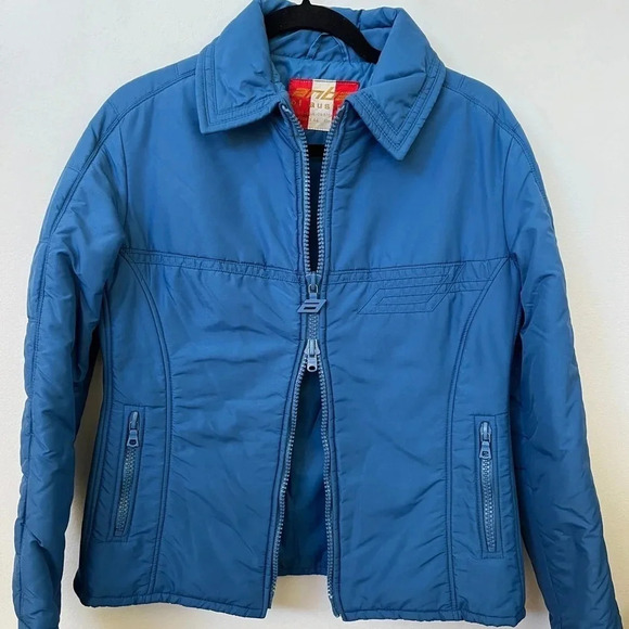 Anba of Austria VNTG 80s/90s size 14 Blue Puffer SKI Jacket Made in Austria - Picture 13 of 15